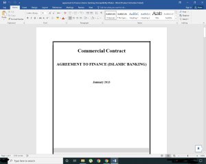 Contract Template - Islamic Banking - Sample Agreement To Finance