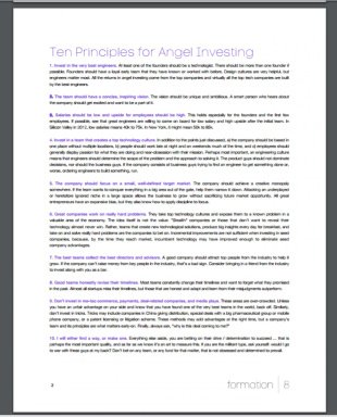 Ten principles for Angel Investors