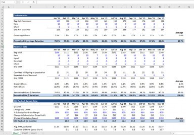 SaaS Metrics Excel Template