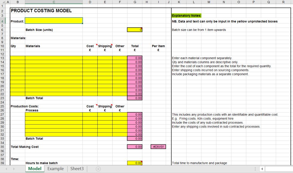 Pricing Your Product Product Costing Excel Template Eloquens 7616