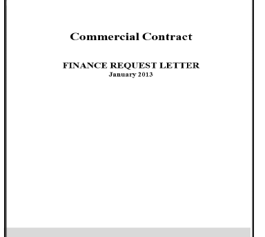 Sample / Template: Commercial Contract Finance Request Letter