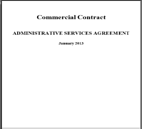 Sample/Template : Commercial Contract Administrative Services Agreement