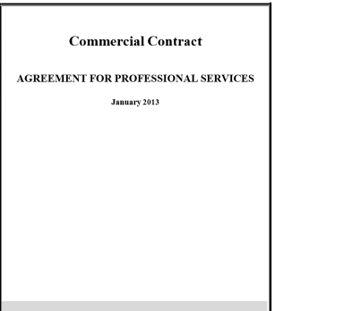 Sample / Template: AGREEMENT FOR PROFESSIONAL SERVICES