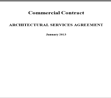 Sample / Template: ARCHITECTURAL SERVICES AGREEMENT