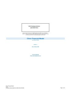 Clinic Practice Financial Business Plan