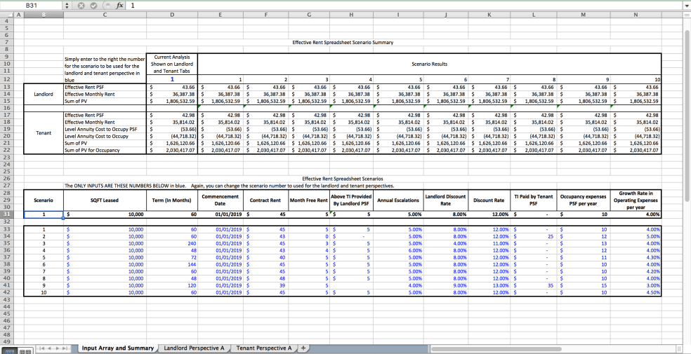 Effective Lease Rate Rent Calculations with Various Terms - Eloquens