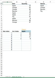 Tool solving multiple indices on excel
