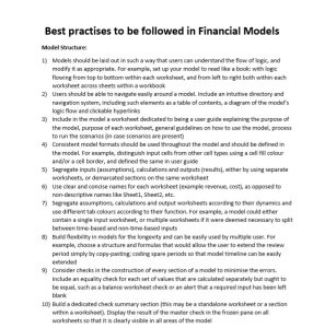 Financial Modeling Best Practices