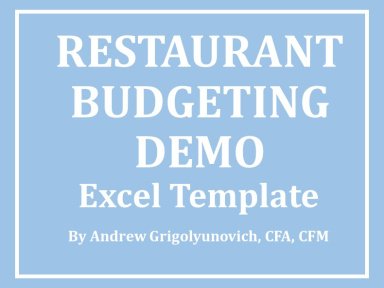 Restaurant Budget Template Demo