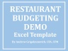 Restaurant Budget Template Demo