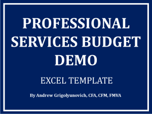 Professional Services Budget Excel Template Demo