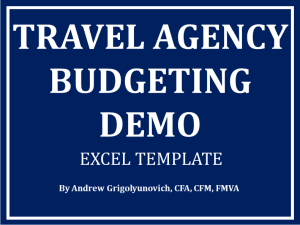 Travel Agency Excel Budgeting Template Demo