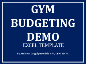Gym Budgeting Excel Template Demo