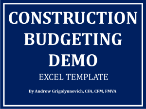 Construction Budgeting Excel Template Demo