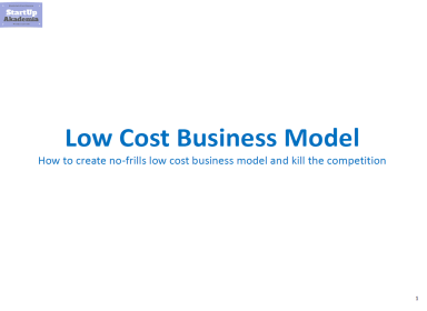Low Cost Business Models – overview