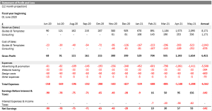 1 Year P&L, Balance Sheet, Cash Flow, and Breakeven Analysis
