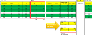 Reconciliation Excel Model