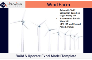 Wind Farm Development Model with Integrated Financial Statement,  Cash Waterfall and Automated Tariff