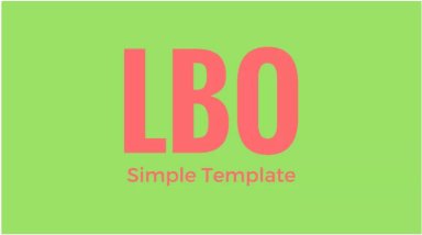 Simple LBO Template Excel Model (Leveraged Buyout)