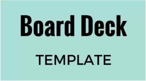 Board Deck Template for Seed Stage Startups