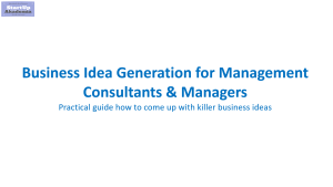 Business Idea Generation for Management Consultants & Managers