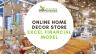 Online Home Decor Store Excel Financial Model