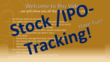 IPO / Stock Tracking (FREE Version, Win+Mac)