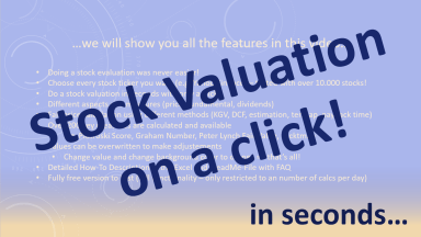 Stock Valuation on a Click! (FREE VERSION, Windows + Mac)