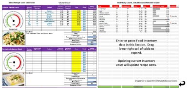 Menu Item Recipe Cost Generator