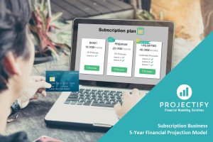 Subscription Startup or Existing Business Financial Projection 3 Statement Model