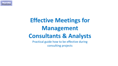 Effective Meetings for Management Consultants & Analysts