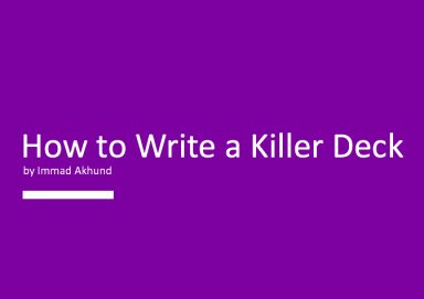 How to Write a Killer Deck, and Get Funded