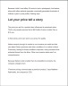 Pricing Worksheet
