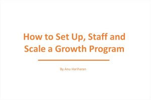 How to Put Together a Complete Growth Programme
