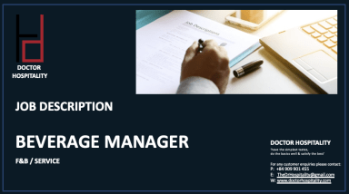 Job Description Beverage Manager - Word Document