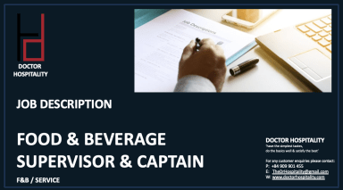 Job Description Food & Beverage Supervisor & Captain - Word Document