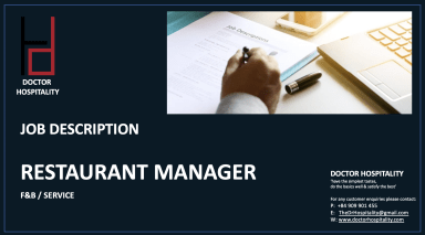 Job Description Restaurant Manager - Word Document