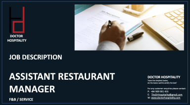 Job Description Assistant Restaurant Manager - Word Document