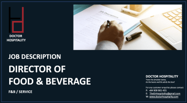 Job Description Director of Food & Beverage - Word Document