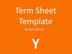 Founder-Friendly Term Sheet Template