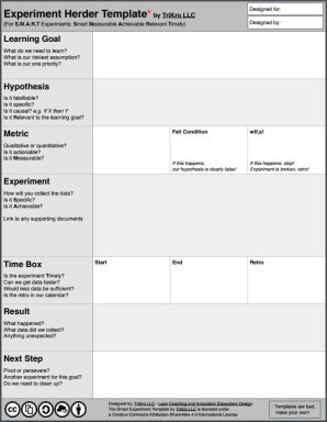 Lean Startup Experiment Template