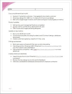 Monthly Advisor Update Sample Template