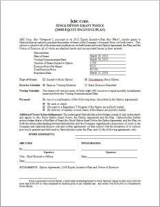 Advisor Option Grant Template