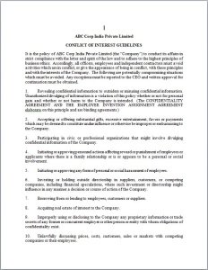 Conflict of Interest Guidelines Template