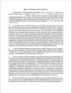 Mutual Non-Disclosure Agreement