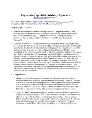 Engineering Specialist Advisor Agreement