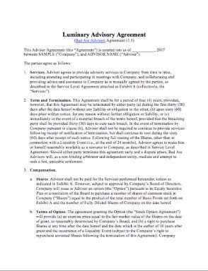 Operations Specialist Advisor Agreement Template