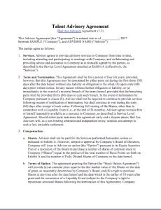 Talent Advisory Agreement Template