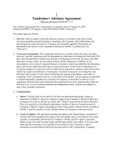 Fundraiser Advisor Agreement Template