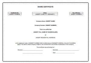 Share Certificate Template
